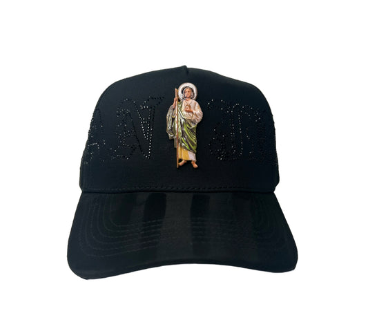 San Judas black rhinestone