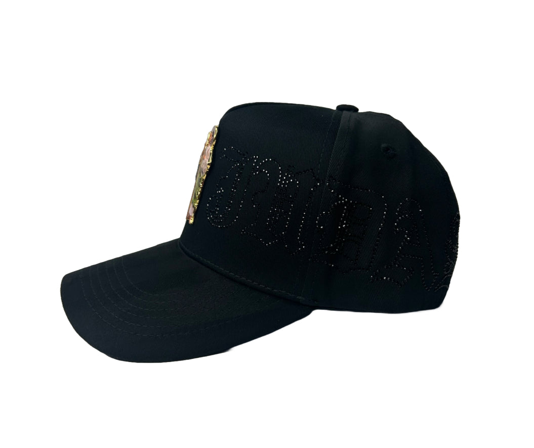 San Judas black rhinestone